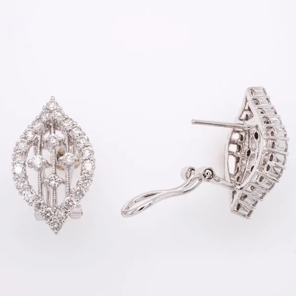 18K White Gold Diamond Eye Button Earrings LeeBrant Jewelry & Watch Co Sandy Springs, GA