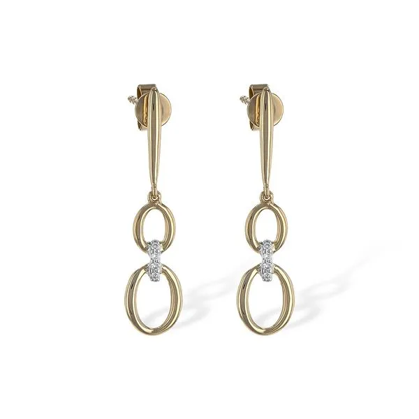 14K White and Yellow Gold Diamond Drop Earrings LeeBrant Jewelry & Watch Co Sandy Springs, GA