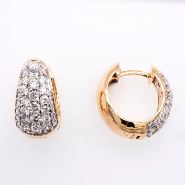 14K Yellow Gold Diamond Huggie Hoop Earring LeeBrant Jewelry & Watch Co Sandy Springs, GA