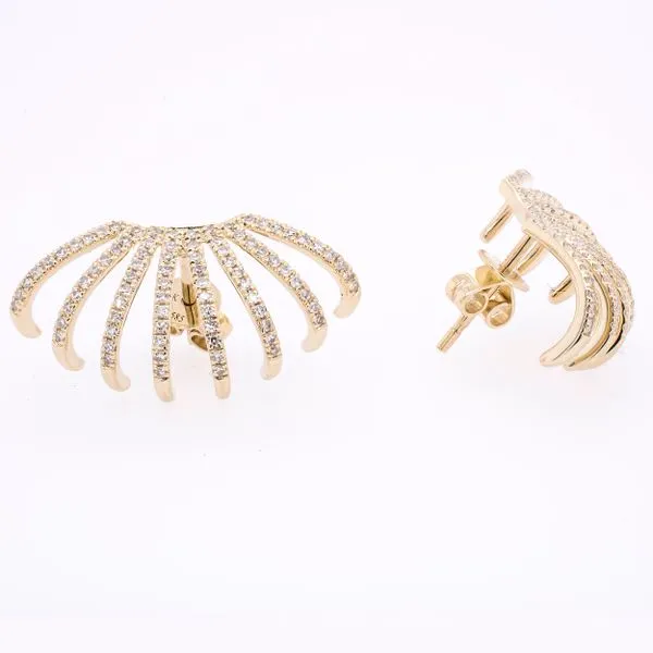 14K Yellow Gold Cuff Stud Earrings LeeBrant Jewelry & Watch Co Sandy Springs, GA