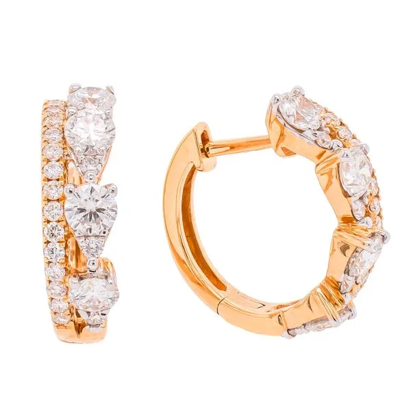 18K Yellow Gold Pear Diamond Huggie Earrings LeeBrant Jewelry & Watch Co Sandy Springs, GA