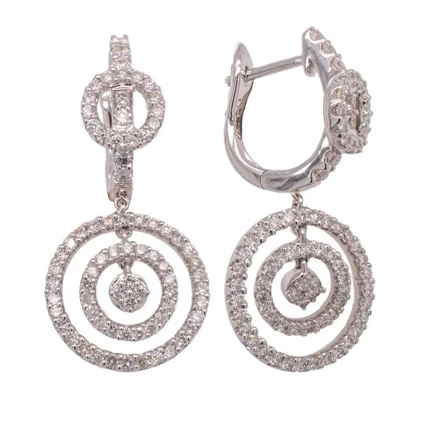 18K White Gold Circle Dangle Earrings LeeBrant Jewelry & Watch Co Sandy Springs, GA