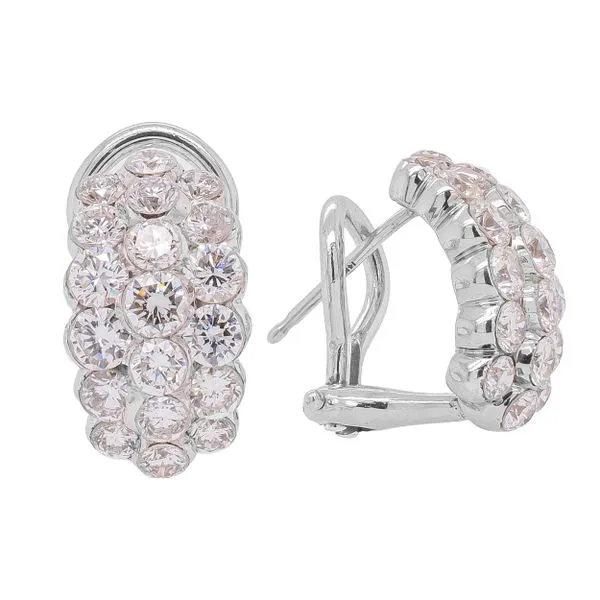 18K White Gold Bubble Diamond Leverback Earrings LeeBrant Jewelry & Watch Co Sandy Springs, GA