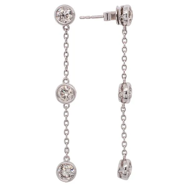 14K White Gold Diamond By the Yard Dangle Earrings LeeBrant Jewelry & Watch Co Sandy Springs, GA