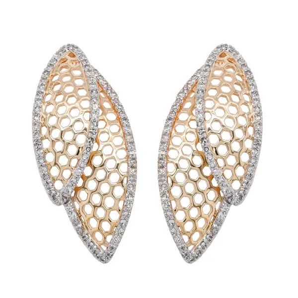 14K Yellow Gold Holy Leaf Diamond Earrings LeeBrant Jewelry & Watch Co Sandy Springs, GA