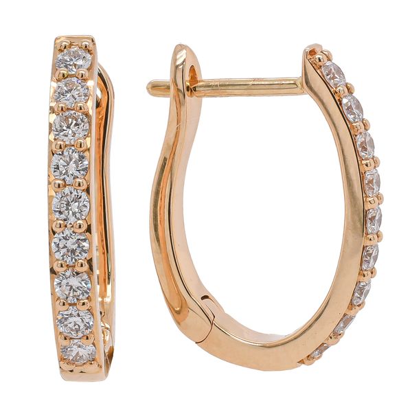 14K Yellow Gold Diamond Leverback Earrings Image 2 LeeBrant Jewelry & Watch Co Sandy Springs, GA
