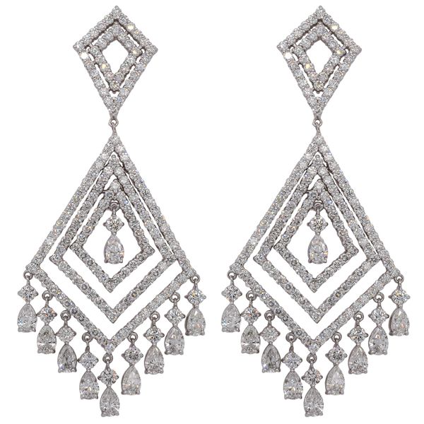 18KW DIA DANGLE EARRINGS 346D= 6.21 CT EA 12.41CTTW LeeBrant Jewelry & Watch Co Sandy Springs, GA