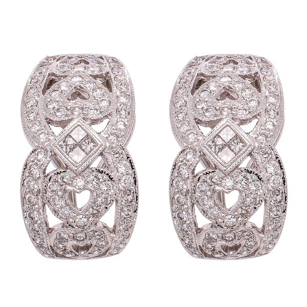 18K White Gold Filigree Antique Diamond Earrings LeeBrant Jewelry & Watch Co Sandy Springs, GA