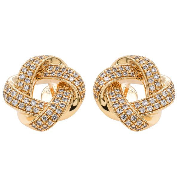 18K Yellow Gold Diamond Knot Stud Earrings | 0.65 CTW Natural Diamond Earrings LeeBrant Jewelry & Watch Co Sandy Springs, GA