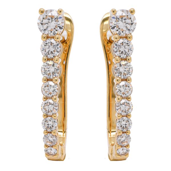 18K Yellow Gold Diamond Leverback Dangle Earrings LeeBrant Jewelry & Watch Co Sandy Springs, GA