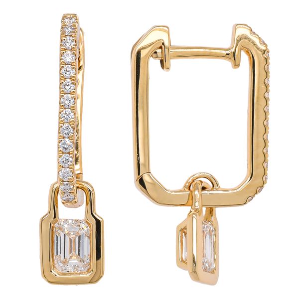 18K Yellow Gold Emerald-Cut Diamond Dangle Earrings LeeBrant Jewelry & Watch Co Sandy Springs, GA