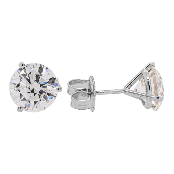14K White Gold 4CTW Diamond Stud Earrings Image 2 LeeBrant Jewelry & Watch Co Sandy Springs, GA