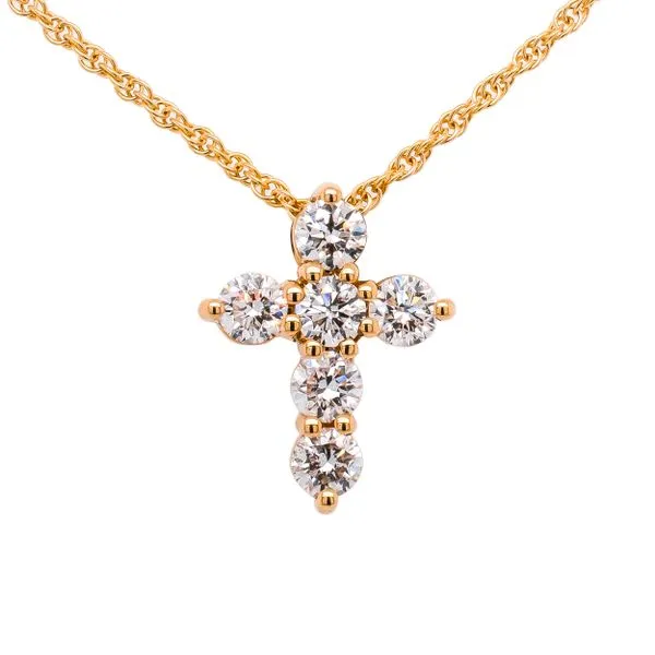 18K Yellow Gold Diamond .90CTW Cross Necklace LeeBrant Jewelry & Watch Co Sandy Springs, GA