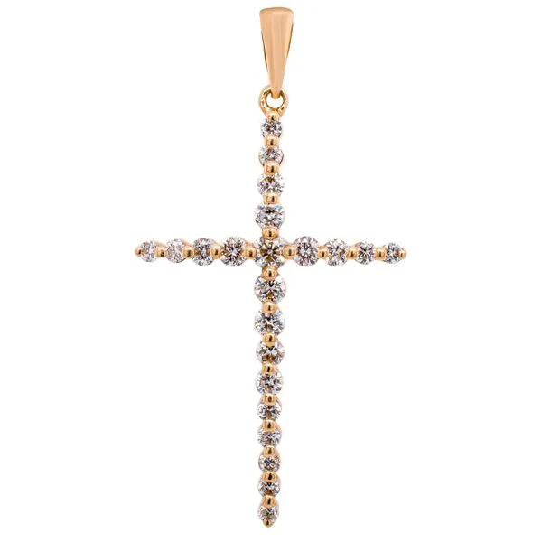 14K Yellow Gold Diamond Cross Pendant LeeBrant Jewelry & Watch Co Sandy Springs, GA