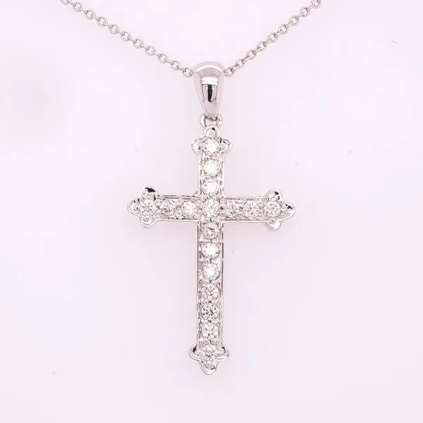 18K White Gold Medium Diamond Cross Pendant LeeBrant Jewelry & Watch Co Sandy Springs, GA