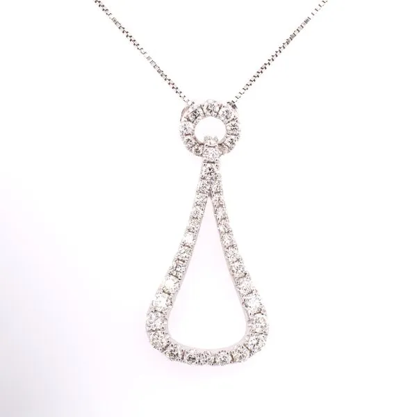 Platnium Diamond Teardrop Pendant Necklace Image 2 LeeBrant Jewelry & Watch Co Sandy Springs, GA