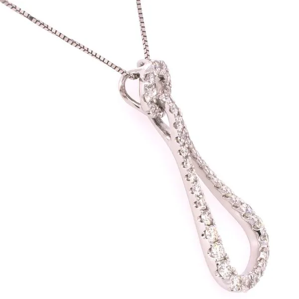Platnium Diamond Teardrop Pendant Necklace LeeBrant Jewelry & Watch Co Sandy Springs, GA