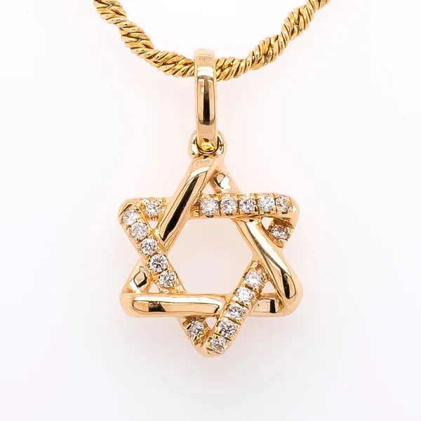 18K Yellow Gold Diamond Star of David Pendant LeeBrant Jewelry & Watch Co Sandy Springs, GA