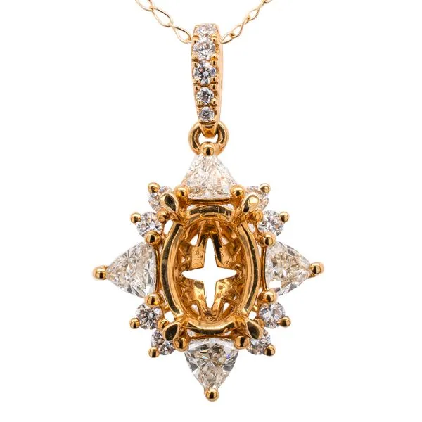 18K Yellow Gold Star Semi Mt Pendant with 1.50ct Head Image 2 LeeBrant Jewelry & Watch Co Sandy Springs, GA
