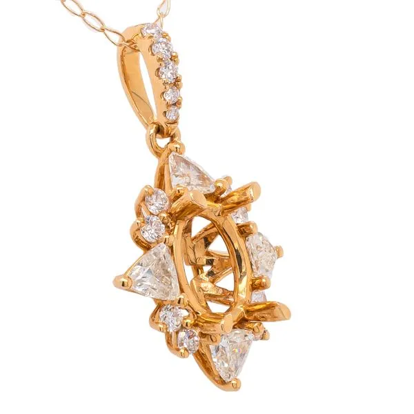 18K Yellow Gold Star Semi Mt Pendant with 1.50ct Head LeeBrant Jewelry & Watch Co Sandy Springs, GA