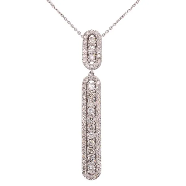 14K White Gold Diamond Bar Pendant LeeBrant Jewelry & Watch Co Sandy Springs, GA