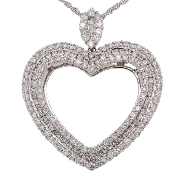 18K White Gold Diamond Heart Pendant LeeBrant Jewelry & Watch Co Sandy Springs, GA