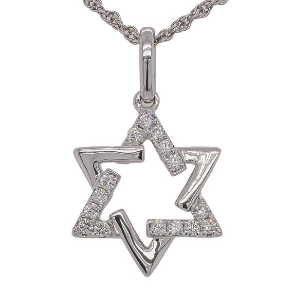 18K White Gold Diamond Star of David Pendant | 0.18 CTW Natural Diamond Necklace LeeBrant Jewelry & Watch Co Sandy Springs, GA