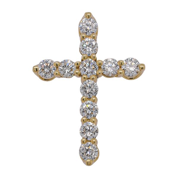 18K Yellow Gold Diamond Cross Pendant | 0.53 CTW Natural Diamond Cross Necklace LeeBrant Jewelry & Watch Co Sandy Springs, GA