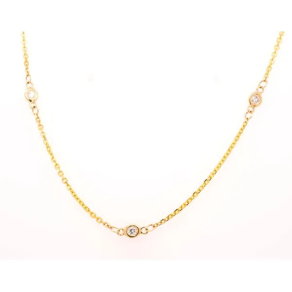 14K Yellow Gold Diamond by the Yard Necklace Image 2 LeeBrant Jewelry & Watch Co Sandy Springs, GA