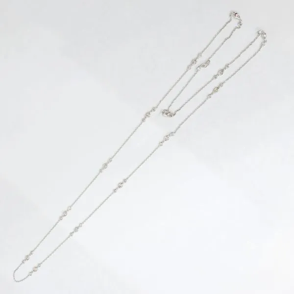 18K White Gold Pear and Round Diamonds by the Yard Necklace LeeBrant Jewelry & Watch Co Sandy Springs, GA