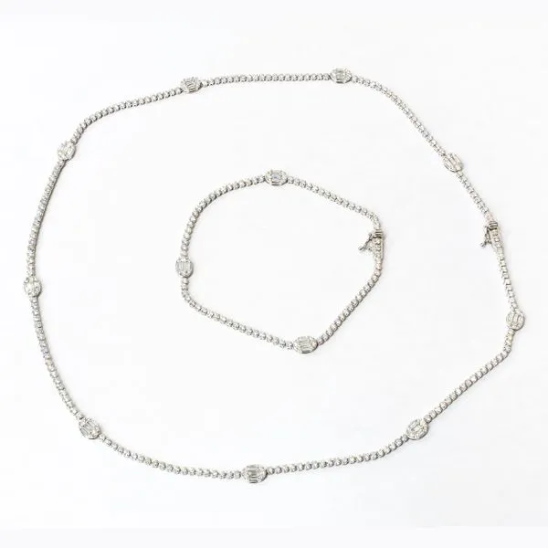18K White Gold Oval Diamond By the Yard Necklace with Detachable Bracelet LeeBrant Jewelry & Watch Co Sandy Springs, GA
