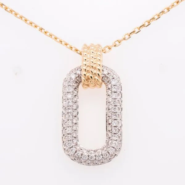 18K Yellow Gold Diamond Oval Sliding Pendant LeeBrant Jewelry & Watch Co Sandy Springs, GA