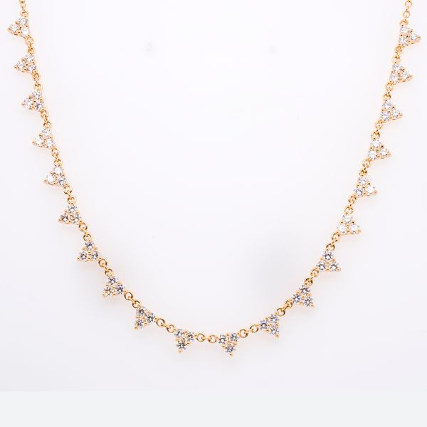 18K Yellow Gold Diamond Triangle Choker Necklace LeeBrant Jewelry & Watch Co Sandy Springs, GA