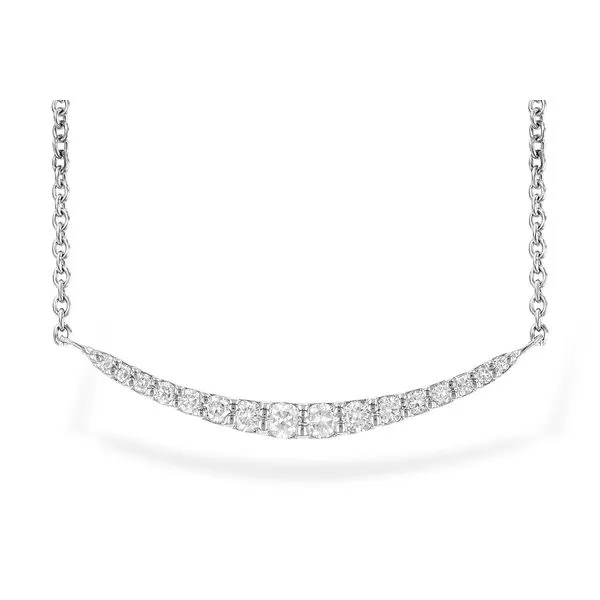 14K White Gold Curved Bar Diamond Necklace LeeBrant Jewelry & Watch Co Sandy Springs, GA