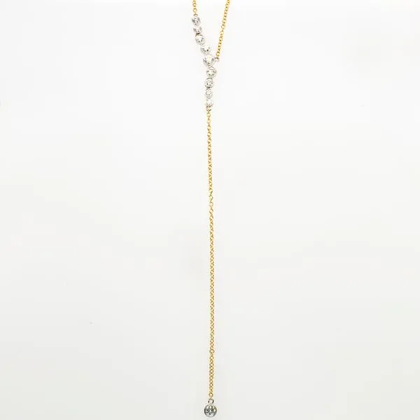 14K Yellow Gold One-sided Diamond Lariat Necklace LeeBrant Jewelry & Watch Co Sandy Springs, GA