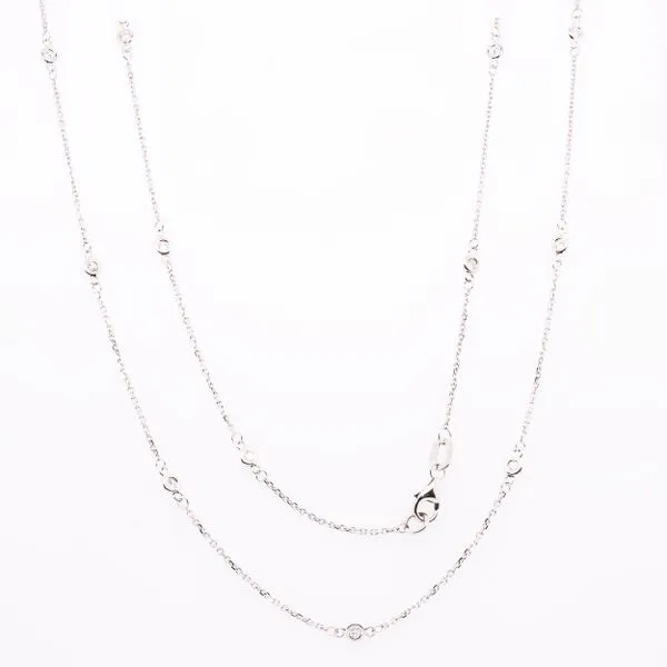 14K White Gold Bezeled Diamond by the Yard 18