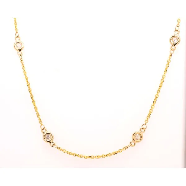 14K Yellow Gold Diamond by the Yard Necklace 0.50CTW Image 2 LeeBrant Jewelry & Watch Co Sandy Springs, GA