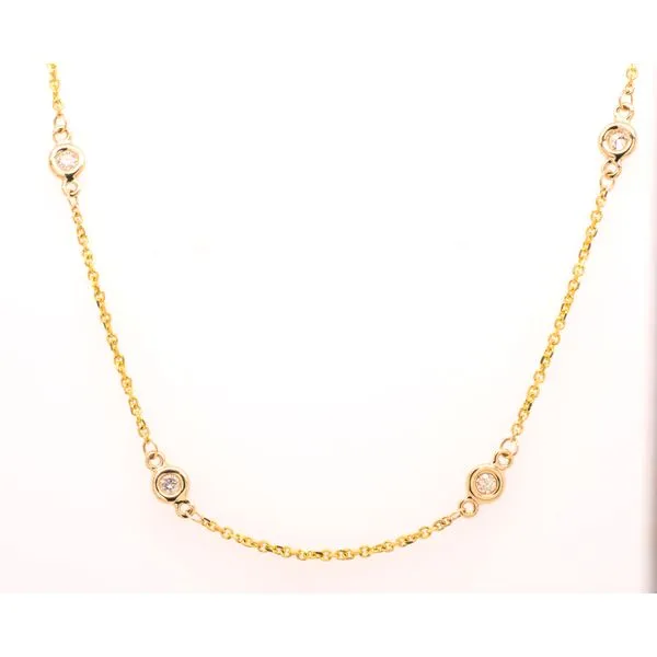 14K Yellow Gold Diamond By the Yard Necklace 0.75CTW Image 2 LeeBrant Jewelry & Watch Co Sandy Springs, GA