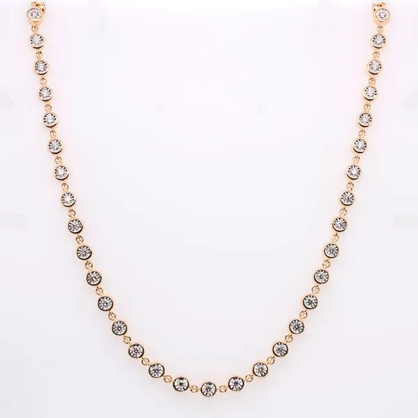 14K Yellow Gold Diamond Bezel Illusion Set Infinity Necklace Image 2 LeeBrant Jewelry & Watch Co Sandy Springs, GA
