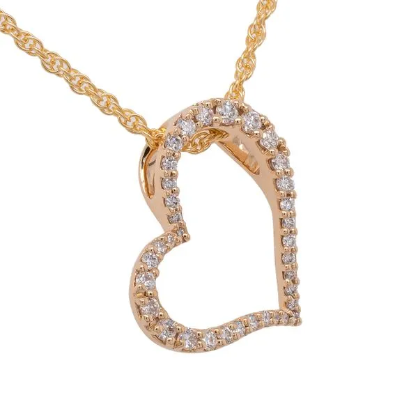 14K Yellow Gold Diamond Small Heart Necklace LeeBrant Jewelry & Watch Co Sandy Springs, GA