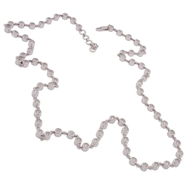 14K White Gold Diamond Bezel Illusion Set Infinity Necklace LeeBrant Jewelry & Watch Co Sandy Springs, GA