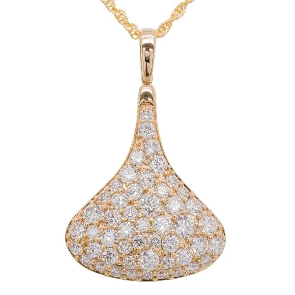 14K Yellow Gold Hershey Kiss Diamond Pave Necklace LeeBrant Jewelry & Watch Co Sandy Springs, GA