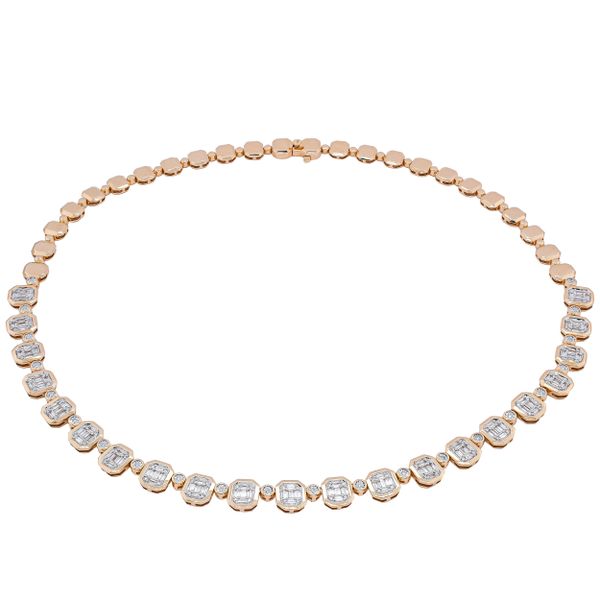 14K Yellow Gold Diamond Emerald Shaped Necklace LeeBrant Jewelry & Watch Co Sandy Springs, GA