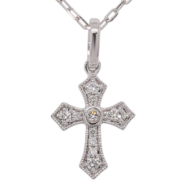 14K White Gold Pointed Cross Necklace 16in LeeBrant Jewelry & Watch Co Sandy Springs, GA