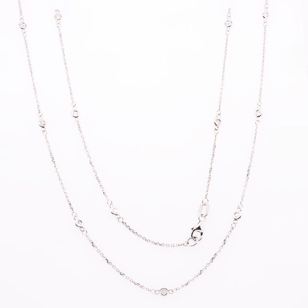 14K White Gold Bezeled Diamond by the Yard 18