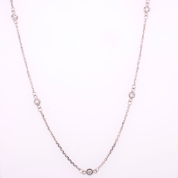 14K White Gold Bezeled Diamond by the Yard 18