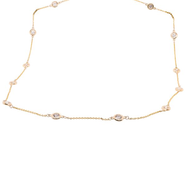 14K Yellow Gold Diamond by The Yard 2.00CT Necklace Image 2 LeeBrant Jewelry & Watch Co Sandy Springs, GA
