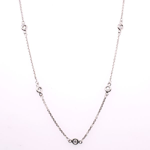 14K White Gold Bezeled Diamond by the Yard 18in Necklace LeeBrant Jewelry & Watch Co Sandy Springs, GA