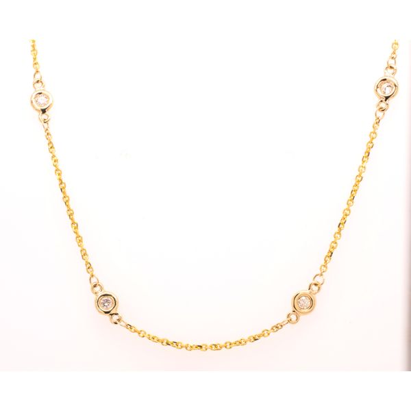 14K Yellow Gold Diamond by the Yard Necklace 0.50CTW Image 2 LeeBrant Jewelry & Watch Co Sandy Springs, GA