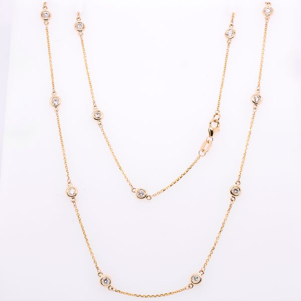 14K Yellow Gold Diamond by the Yard Necklace 1.00CT Image 2 LeeBrant Jewelry & Watch Co Sandy Springs, GA